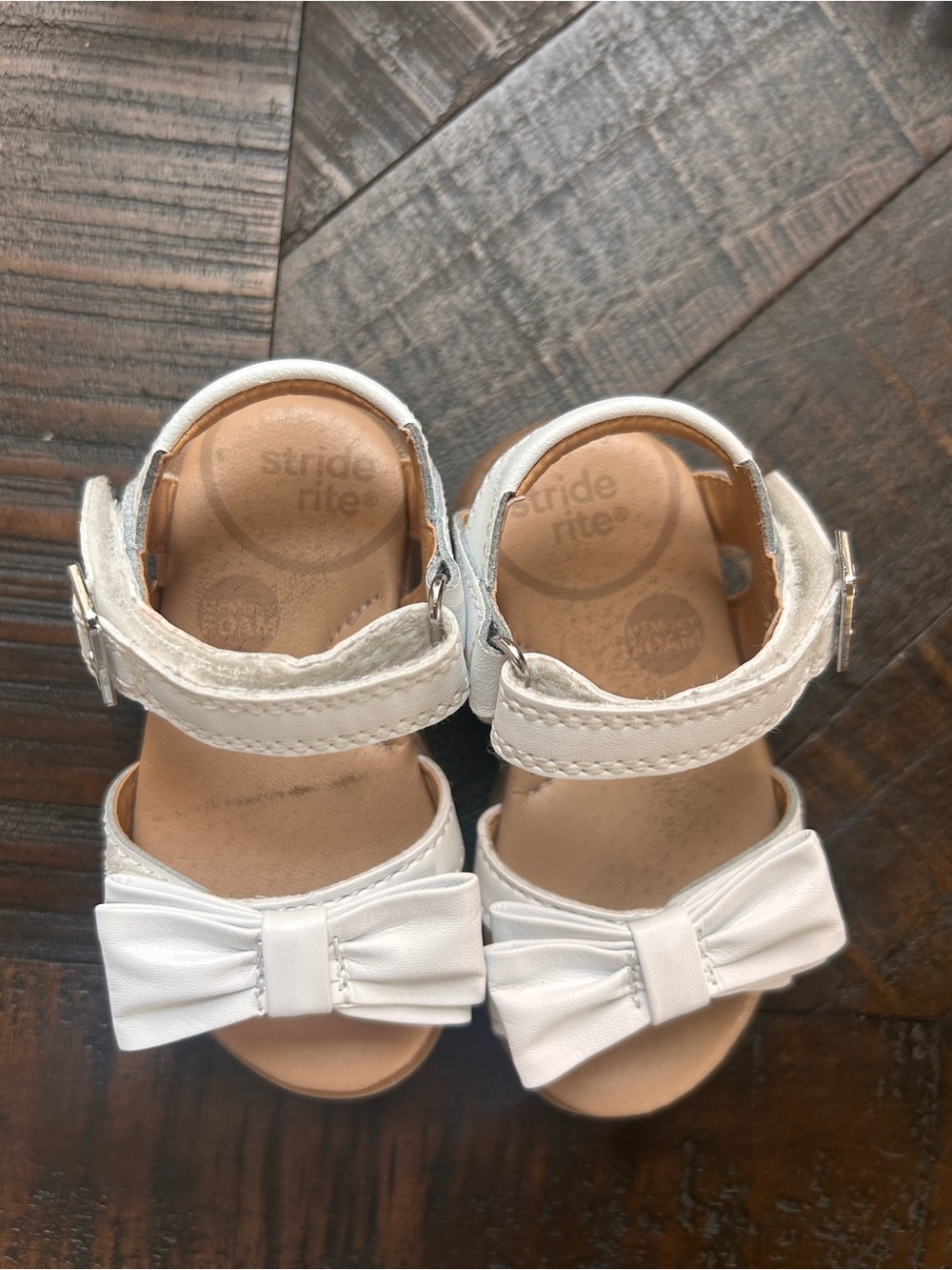 Stride Rite White Bow Sandals Toddler Girls Size 4M - Picture 2 of 4